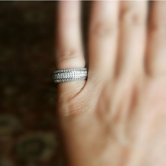 NEW sterling silver cz eternity band ring size 7 - Picture 6 of 7